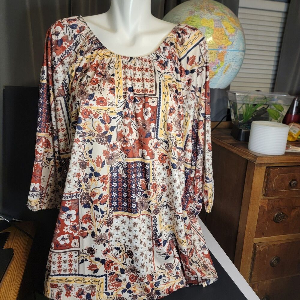 Sara Morgan 3xl Blouse 3/4 Sleeve